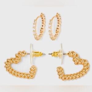 SUGARFIX by Baublebar: Crystal and Gold Beaded Hoop Earrings